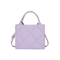 Borsa tote trapuntata lavanda con manici superiori e tracolla regolabile trendy - Viola
