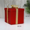 Rote 30cm Samt-Weihnachtsgeschenkbox mit goldener Pailletten-Schleife und festlichem Look - Übergröße / Rot