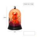 Linterna de calabaza naranja de Halloween con vela LED, tamaño 14cm x 9cm - Patrón de Calabaza / Naranja