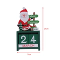 Calendrier de l'Avent de Noël en bois avec Père Noël et socle vert, décor de 14 cm - Père Noël