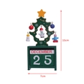 Calendrier de l'Avent de Noël en bois vert avec bonhomme de neige et dimensions - Sapin de Noël (Bonhomme de neige)