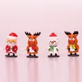 Set di 4 giocattoli natalizi a carica con Babbo Natale, pupazzo di neve e renne assortite - Stile Natalizio (Testa Oscillante) Set da 4 Pezzi