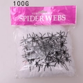 Telaraña blanca elástica de 100g con arañas de plástico para decorar en Halloween - Blanco 100g (Incluye 20 Arañas)