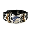 Pulsera de cuero retro multicapa con gema de cristal yin yang árbol de vida y cuentas - Árbol de la Vida Yin Yang (JY007935-3)