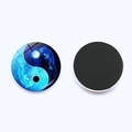 Magnete da frigo drago Yin Yang in vetro con motivo nebulosa blu e retro magnetico - Stile Totem Drago Cielo Stellato (JY007996-1)