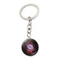 Silver galaxy keychain with Eye of God nebula glass crystal ball pendant ornament - Cosmic Light Style (JY008007-8)