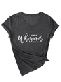 Detail of V-neck heather grey T-shirt with white John 3:16 text and side knot hem - Heater Grey (White Font)