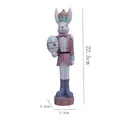 Pink knight rabbit resin figurine holding Easter egg with crown, height 22.5cm - Pink