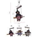 Set di 3 streghe decorative per Halloween con cartello Welcome e scopa, altezza 28cm - Gruppo di Figure di Strega (w0199)