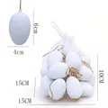 Pack of 20 DIY white Easter eggs for painting and crafting 4x6cm plastic ornaments - White