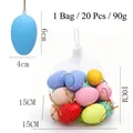 Set of 20 colorful DIY Easter eggs with gold hanging strings in a mesh bag packaging - Mixed Color Style