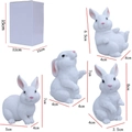 Lot de quatre figurines de lapins de Pâques en résine avec dimensions précises - Un Ensemble De Quatre Lapins