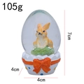 Easter decorative glass egg ornament featuring a yellow bunny and orange bow tie - Yellow Rabbit - Orange Bow