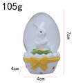 Figura de huevo de Pascua de cristal con conejo blanco y base decorativa de lunares - Lazo Amarillo
