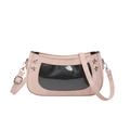 Rosafarbene Ita-Tasche aus Lackleder mit PVC-Fenster und silbernen Sternnieten - Rosa