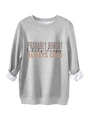 Detail of grey sweatshirt with white fleece lining and letter print design - S / Gray