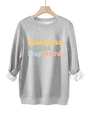 Detail of gray sweatshirt with Read Books Be Kind Stay Weird slogan and fleece lining - S / Light Gray