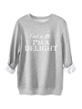 Detail of grey sweatshirt showing soft white fleece lining and rolled sleeve cuffs - S / Light Gray