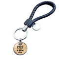Keep Calm and Type On leather keychain with retro typewriter glass dome pendant - Vintage Typewriter(JY008104-5)