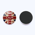 Set of 2 Keep Calm glass fridge magnets with British flag and magnetic backing - British Union Jack Slogan (JY008106-1)