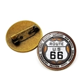 Broche Route 66 vintage en bronze avec l'emblème classique et les noms de huit États - Motif Noms d'États Entourant la Route 66 Vintage (JY008183-4)
