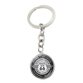 Porte-clés Route 66 en alliage argenté avec logo bouclier et noms des États américains - Bouclier Routier US avec 8 États (JY008196-2)