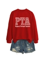 Détail du sweat rouge à manches longues avec imprimé PTA Physical Therapist Assistant - S / Sweat-shirt Rouge (Graphique Blanc)