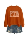 Détail de l'imprimé léopard PTA Physical Therapist Assistant sur sweat orange et short - Sweat-shirt Orange Brûlé (Graphique Blanc)