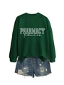 Piatto del pullover verde scuro Pharmacy Technician con stampa leopardata e pantaloncini - Verde Scuro (Stampa Leopardata Bianca)