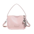 Borsa a tracolla rosa a semicerchio con ciondolo a forma di cane palloncino argento - Rosa