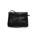 Borsa a tracolla nera stile balletto con grande fiocco e finitura in pelle PU opaca - Nero