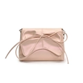 Borsa a spalla rosa stile balletto con grande fiocco e design plissettato moderno - Rosa Perlato