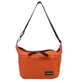 Minimalist orange tote bag with adjustable black shoulder strap and zipper pocket - Orange