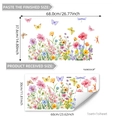 Zelfklevende raamstickers met kleurrijke bloemen en vlinders, formaat 68x37,6 cm - Bloemen Vlinder Stijl (D15551) / 30x60cm