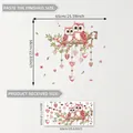 Adesivi elettrostatici per finestre con gufi e cuori per decorazioni di San Valentino - Gufo su Ramo di Fiori di Ciliegio (D13581) / 30*60cm*1 Foglio