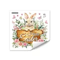 Watercolor Easter bunny wall decal with flowers and Happy Easter sign 30x30cm size - 30x30cm (1 Piece)