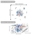 Stickers muraux bohèmes avec fleurs bleues et roses pour décoration de salon - Plantes Tropicales Roses Bleues (M18097) / 30*60cm*2 pièces