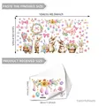 Detailed size chart for Easter bunny and egg static window clings set of 9 sheets - Bunny Flower Cluster Style (DJ6124) / 20*30cm*9 Sheets/Set