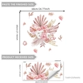 Stickers muraux bohèmes avec fleurs roses et feuilles de palmier pour décor - Style Fleurs Séchées Hortensia (M14256)