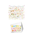 Size guide for Easter window clings showing 9-sheet set layout and final display dimensions - Bunny Banner Style (DJ6125) / 20*30cm*9 Sheets/Set