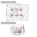 Easter bunny and floral static window clings set, 110x80cm watercolor holiday home decor - Bunny Flower Basket Style (DJ6126) / 20*30cm*9 Sheets/Set