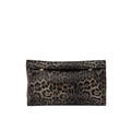 Sac bandoulière chic à imprimé léopard avec anneaux dorés et fermeture à rabat marron - Marron