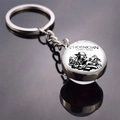 Vintage Roman Empire keychain featuring double-sided glass dome with Phoenician archer - Phoenician Chariot Archer (JY008320-6)