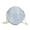 Funkelnde silberne Kugel Abendtasche mit Strasssteinen und goldener Kette - Silber
