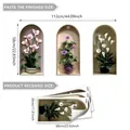 Details van de lay-outafmetingen en de voltooide grootte van de 3D bloemen muurstickers - 3D Realistische Potbloemstijl (ATW9269) / 30*60cm*3 Vellen/Set