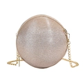 Funkelnde champagnergoldene Kugel-Abendtasche mit Strasssteinen und Metallkette - Khaki