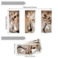 3D vintage bloemen muurstickers set inclusief maattabel met afmetingen 108x58cm - 3D Metalen Textuur Vaas Blad Stijl (ATW9270) / 30*60cm*3 Vellen/Set