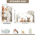 Tableau des tailles de stickers muraux animaux de la forêt avec ours et lapin 152x150cm - 30*90cm*3pcs