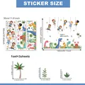 Cartoon Dinosaurier und Kinder Wandtattoo Set für Kinderzimmer Deko 3 Blatt Set - 30*90cm*3Stk