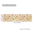 Detaillierte Blattgröße von Blumen-Hasen-Fensteraufklebern 121cm x 31cm für Wohndeko - Rosa Blumen Hasen Stil (DA11013)